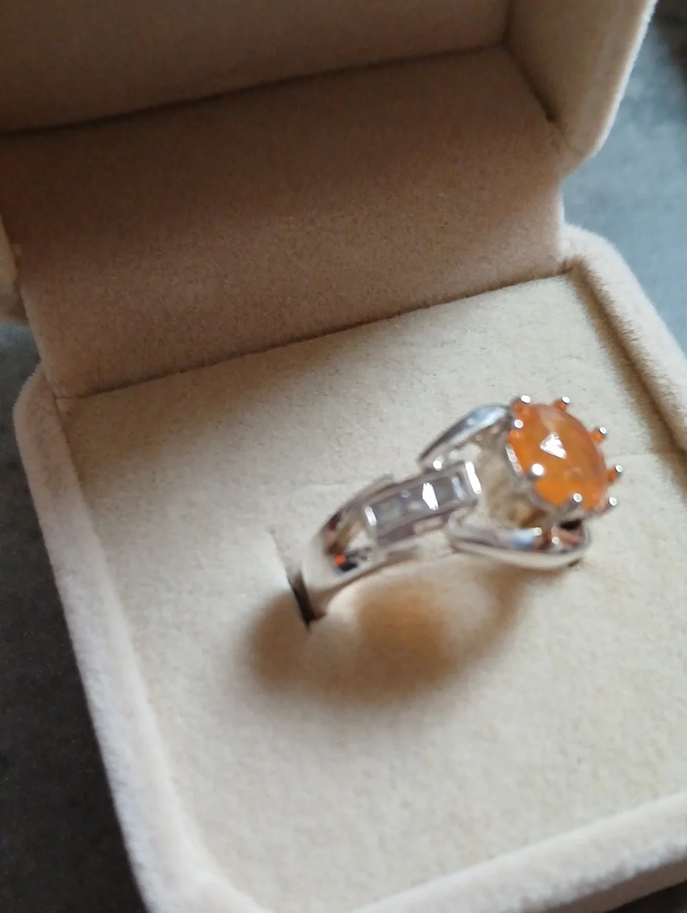 Vintage Mexican Fire Opal Size 6.75 Silver Ring